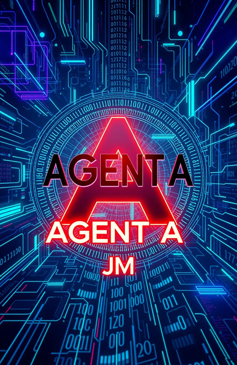 The phrase 'AGENT A' depicted in large, bold letters at the center of the image, accompanied by 'JM' in smaller letters oriented downwards beneath it