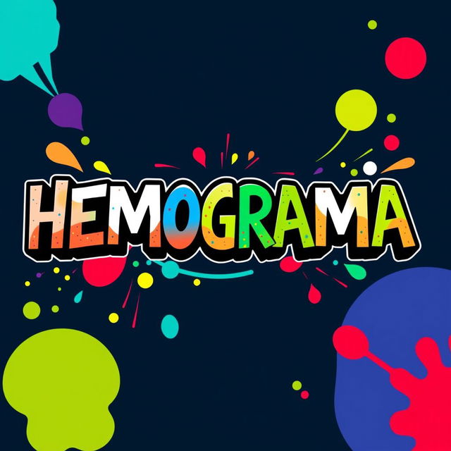 A bold and creative representation of the word 'HEMOGRAMAÊ' in an artistic font that captures attention