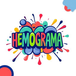 A bold and creative representation of the word 'HEMOGRAMAÊ' in an artistic font that captures attention