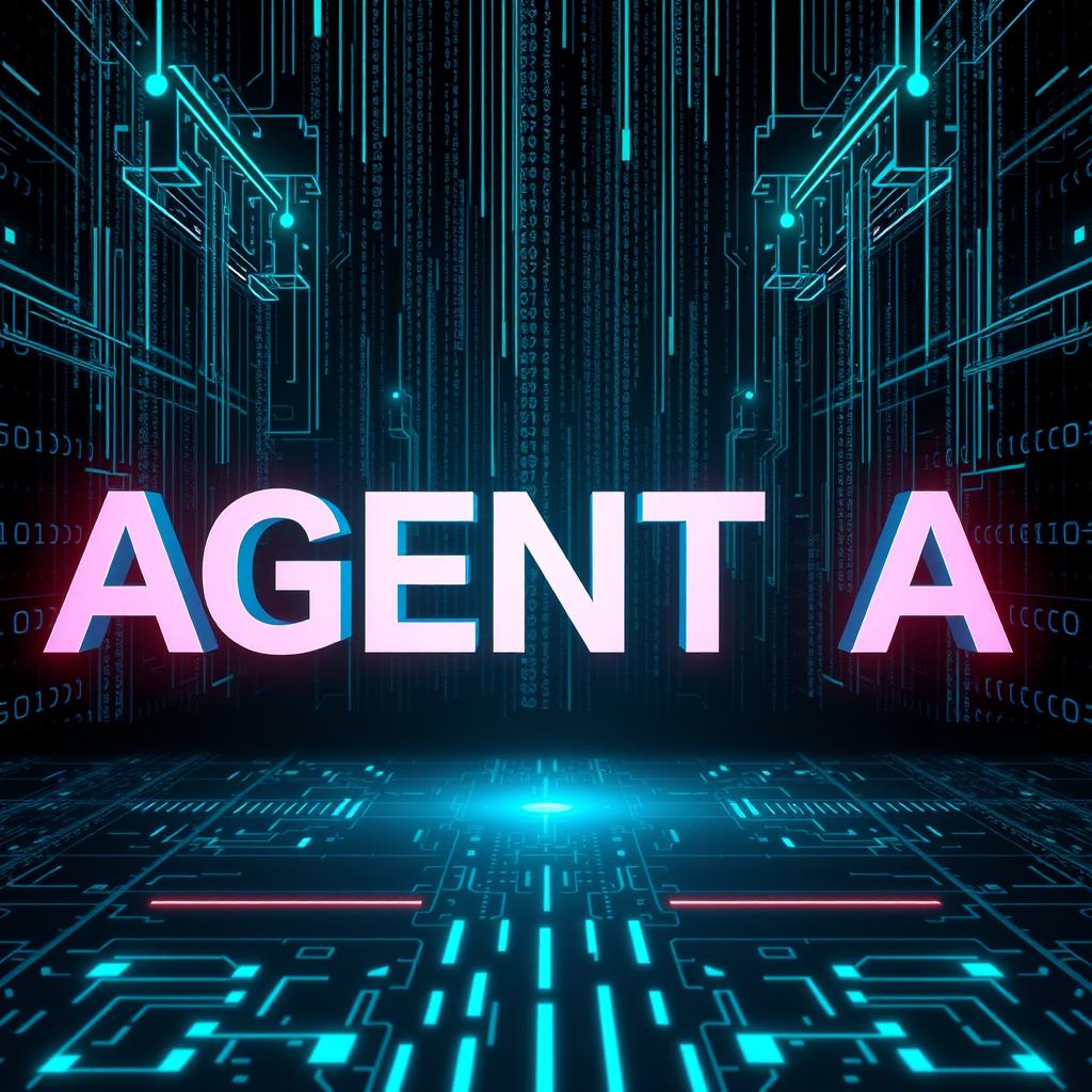 The phrase 'AGENT A' depicted in large, bold letters oriented downwards at the center of the image