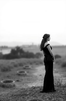A poignant scene depicting a sad love story, featuring a man and a woman standing in opposite directions, symbolizing the distance and emotional disconnect between them
