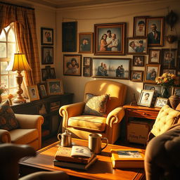 A heartfelt tribute to a father figure, surrounded by warm memories and symbols of love