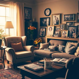 A heartfelt tribute to a father figure, surrounded by warm memories and symbols of love