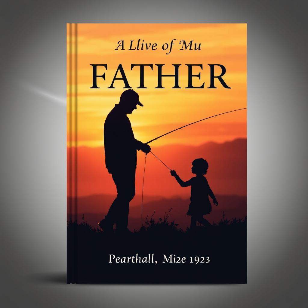 A poignant and heartfelt book cover design symbolizing the life of a beloved father