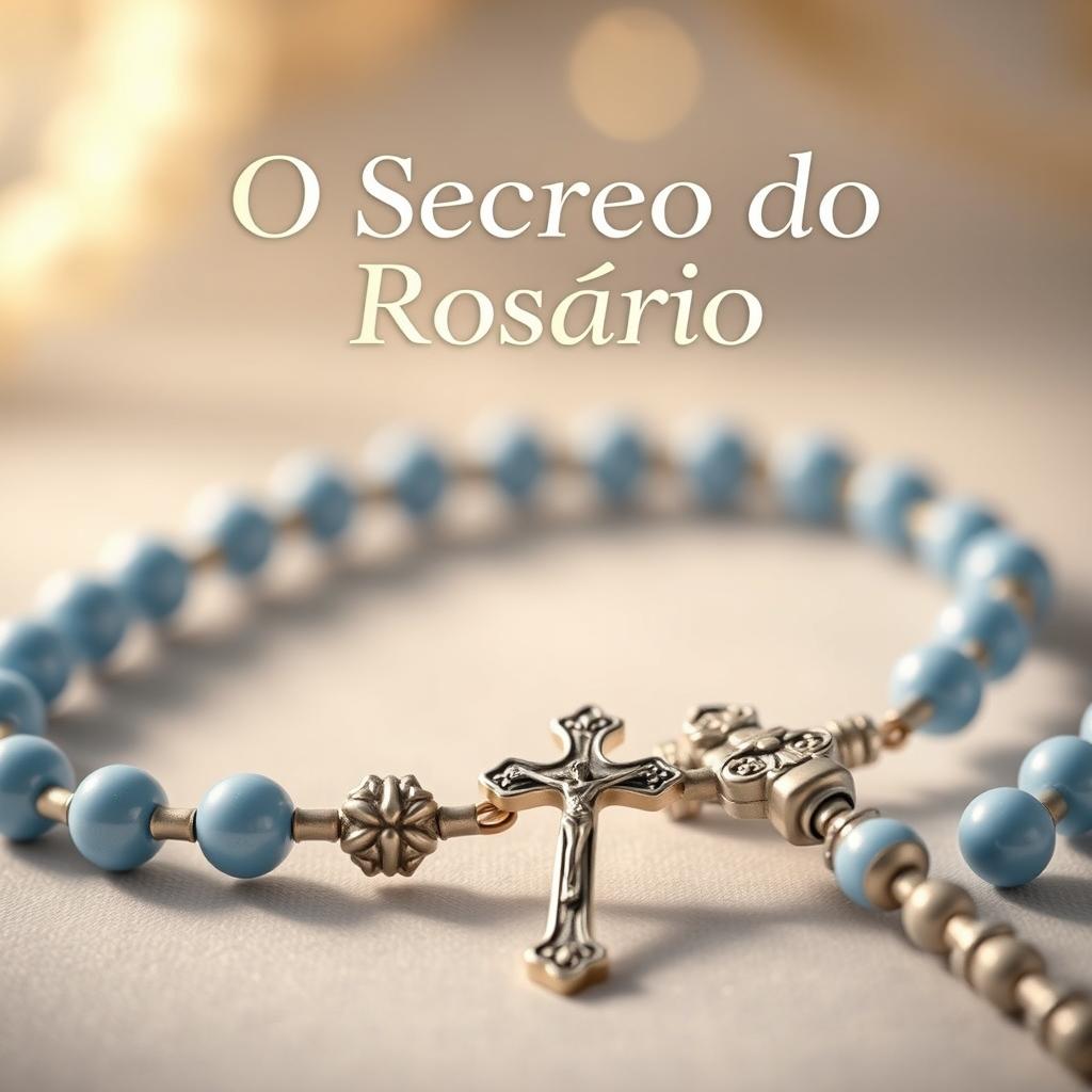 A serene and spiritual eBook cover titled 'O Segredo do Rosário'