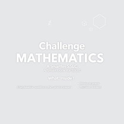 A black and white cover design for a question paper book titled "Challenge MATHEMATICS A Smart book for SSLC"
