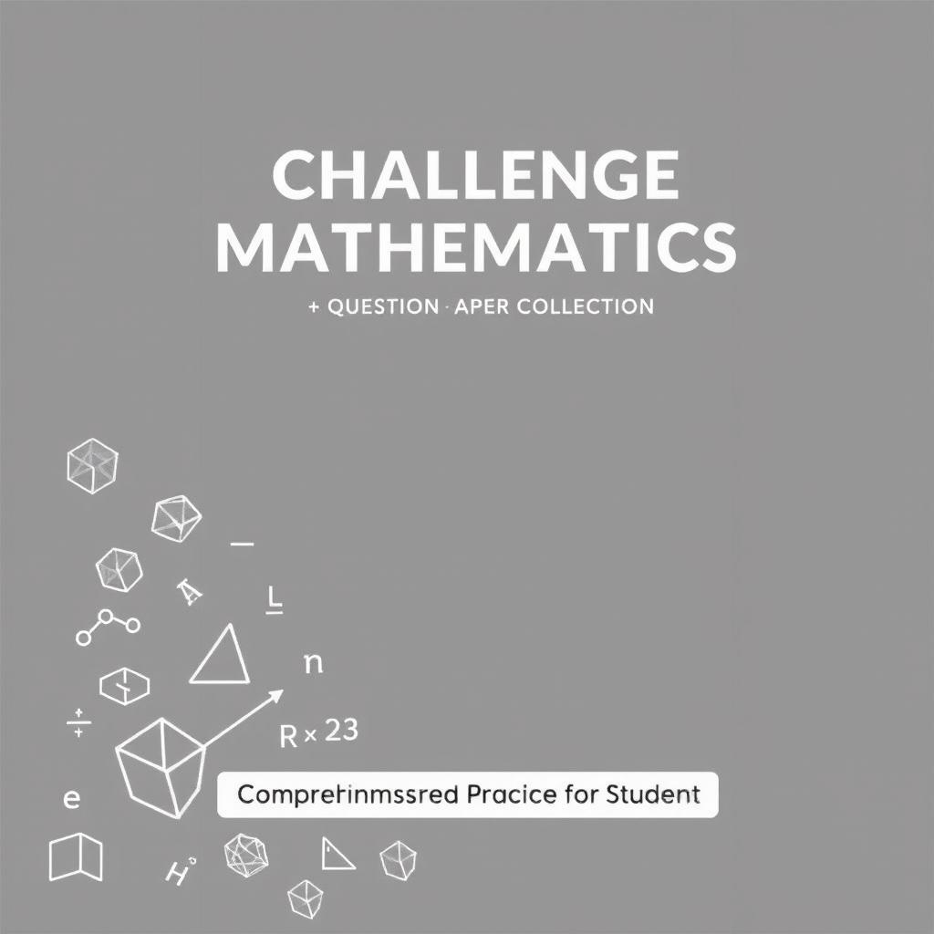 A black and white cover design for a mathematics question paper book titled "Challenge Mathematics: Question Paper Collection"