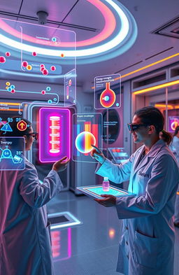 A futuristic and immersive Augmented Reality scene exploring thermodynamics concepts