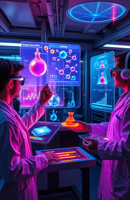 A futuristic and immersive Augmented Reality scene exploring thermodynamics concepts