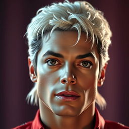 A hyper-realistic close-up portrait of Michael Jackson, also known as the King of Pop