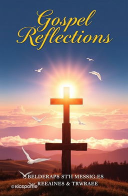 A visually striking book cover for a collection of gospel articles, featuring a radiant sunrise over a serene landscape