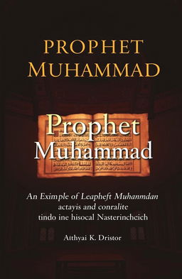A historical and analytical book cover titled 'Prophet Muhammad: An Exemplar of Leadership and Morality in the Historical Narrative'