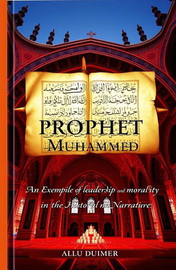 A historical and analytical book cover titled 'Prophet Muhammad: An Exemplar of Leadership and Morality in the Historical Narrative'