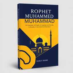 A modern book cover design for a historical and analytical book titled 'Prophet Muhammad: An Exemplar of Leadership and Morality in the Historical Narrative'