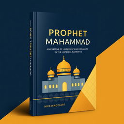 A modern book cover design for a historical and analytical book titled 'Prophet Muhammad: An Exemplar of Leadership and Morality in the Historical Narrative'