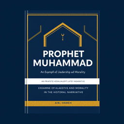 A modern book cover design for a historical and analytical book titled 'Prophet Muhammad: An Exemplar of Leadership and Morality in the Historical Narrative'