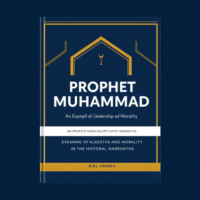 A modern book cover design for a historical and analytical book titled 'Prophet Muhammad: An Exemplar of Leadership and Morality in the Historical Narrative'