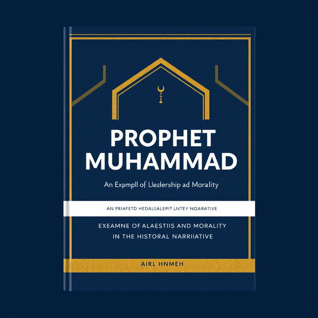 A modern book cover design for a historical and analytical book titled 'Prophet Muhammad: An Exemplar of Leadership and Morality in the Historical Narrative'