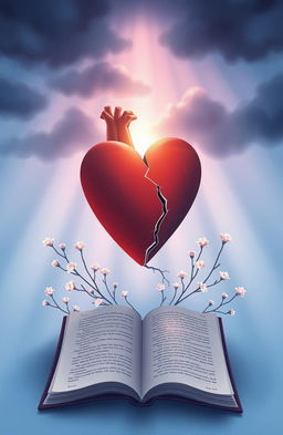 A poignant and emotional illustration representing the theme of healing from sadness and heartbreak