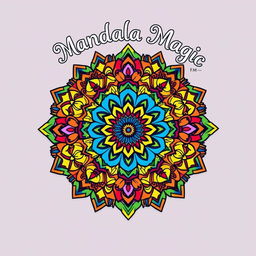 A vibrant and intricate mandala design perfect for a coloring book cover