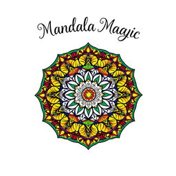 A vibrant and intricate mandala design perfect for a coloring book cover