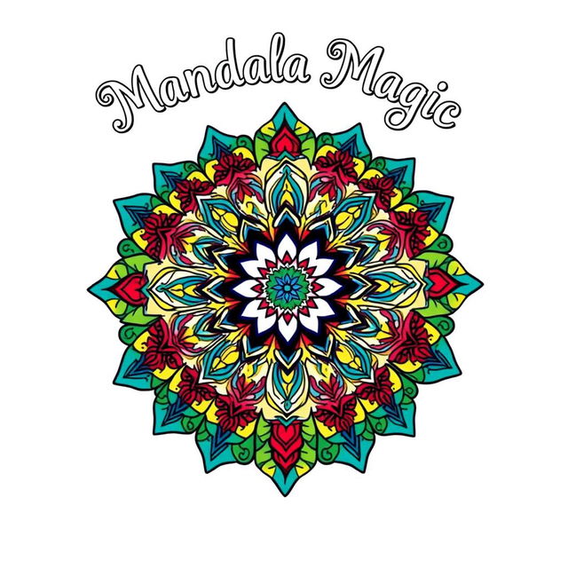 A vibrant and intricate mandala design perfect for a coloring book cover