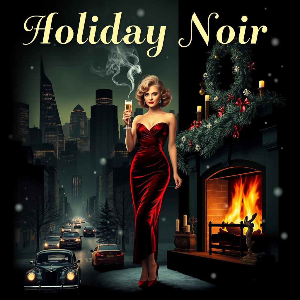 A visually striking poster that merges the holiday season with classic film noir elements