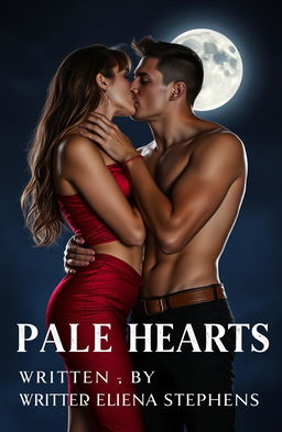 A vampire romantically involved with a stylish girl, kissing her neck