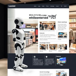 A longread website layout featuring an article on AI-powered humanoid sales robots in Japan