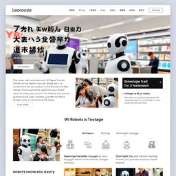 A longread website layout featuring an article on AI-powered humanoid sales robots in Japan
