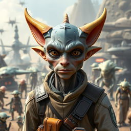 A male Balosar from the Star Wars universe, featuring distinctive antennas on his head