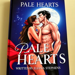 A captivating cover illustration showcasing a romantic scene between a handsome, tall vampire and a stylish girl