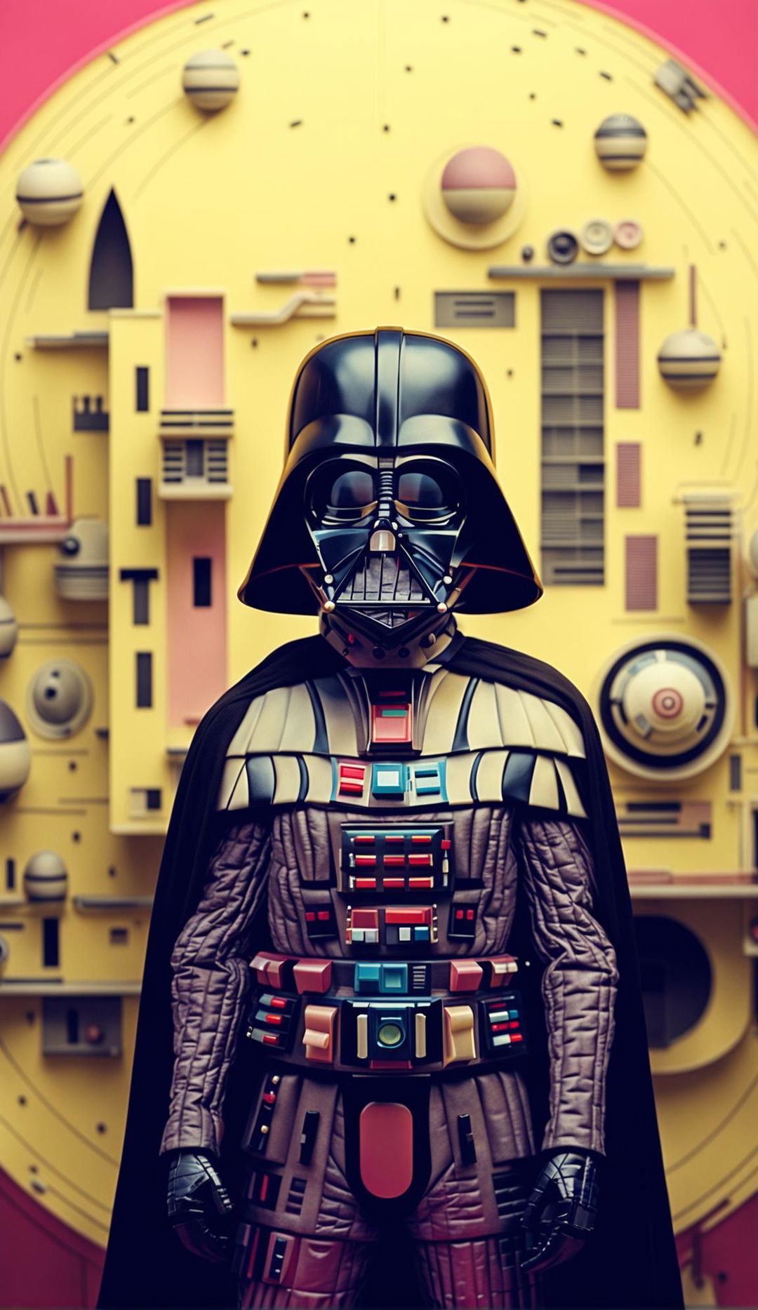 32k Star Wars poster featuring Wes Anderson-inspired Darth Vader on a 200mm canvas.