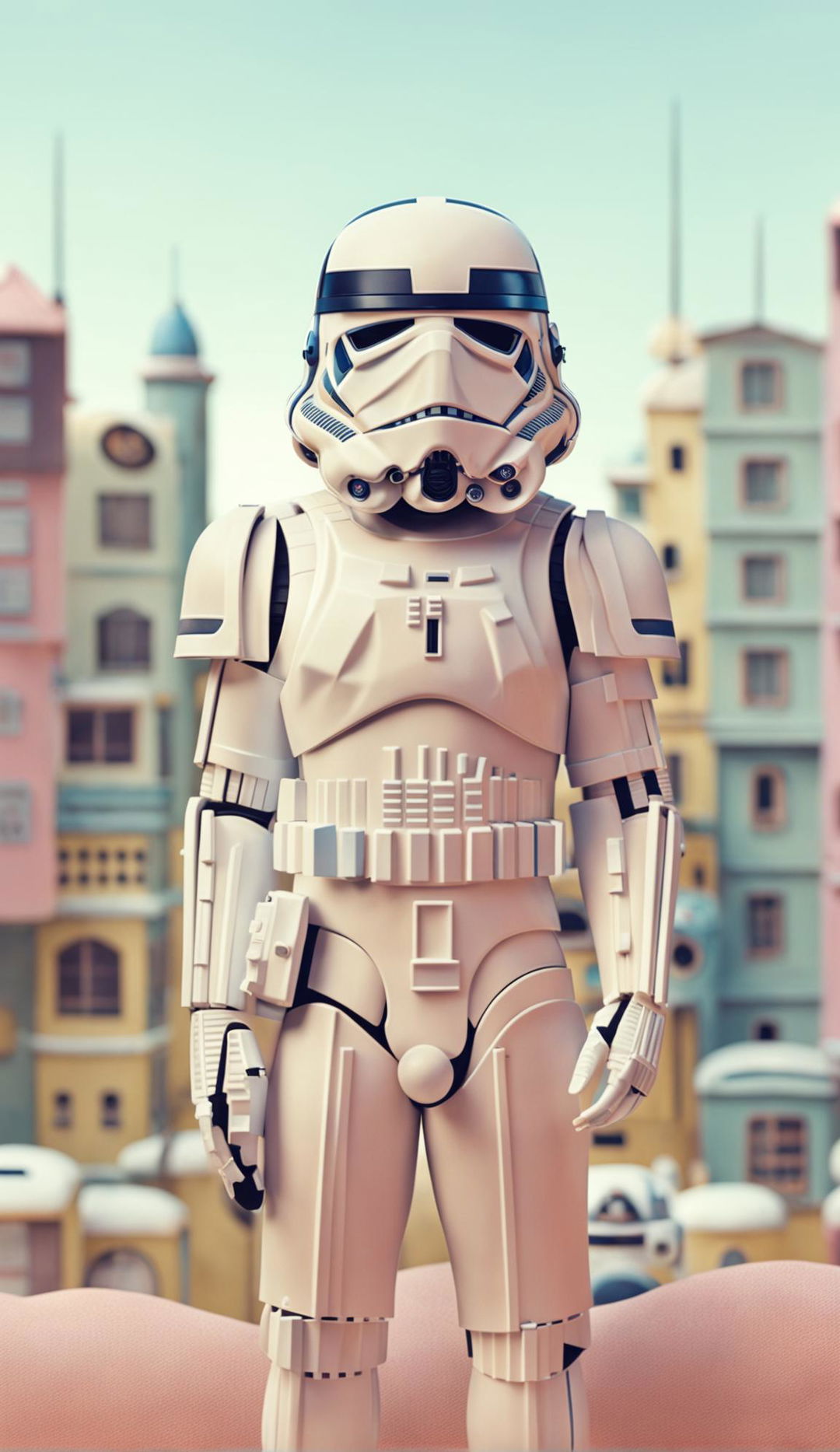 32k Star Wars poster featuring Wes Anderson-inspired Stormtrooper on a 200mm canvas.