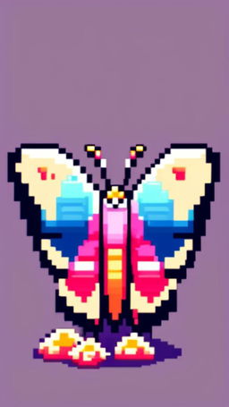 Pixel art profile picture of an amazing butterfly.