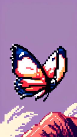 Pixel art profile picture of an amazing butterfly.