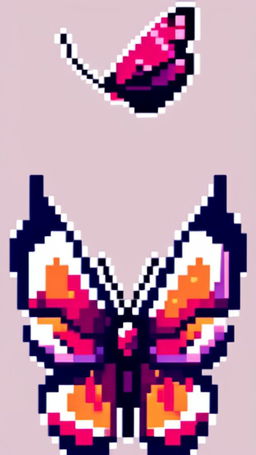 Pixel art profile picture of an amazing butterfly.