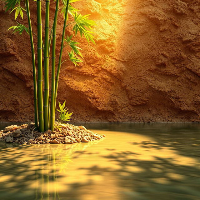 A visual interpretation of an independent and adaptable philosophy, incorporating elements of bamboo, earth, and water