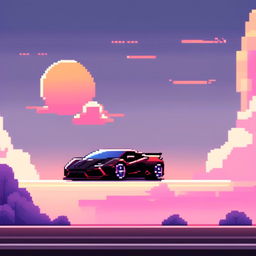 Pixel art profile picture featuring a sleek black supercar against a gradient blue sky.