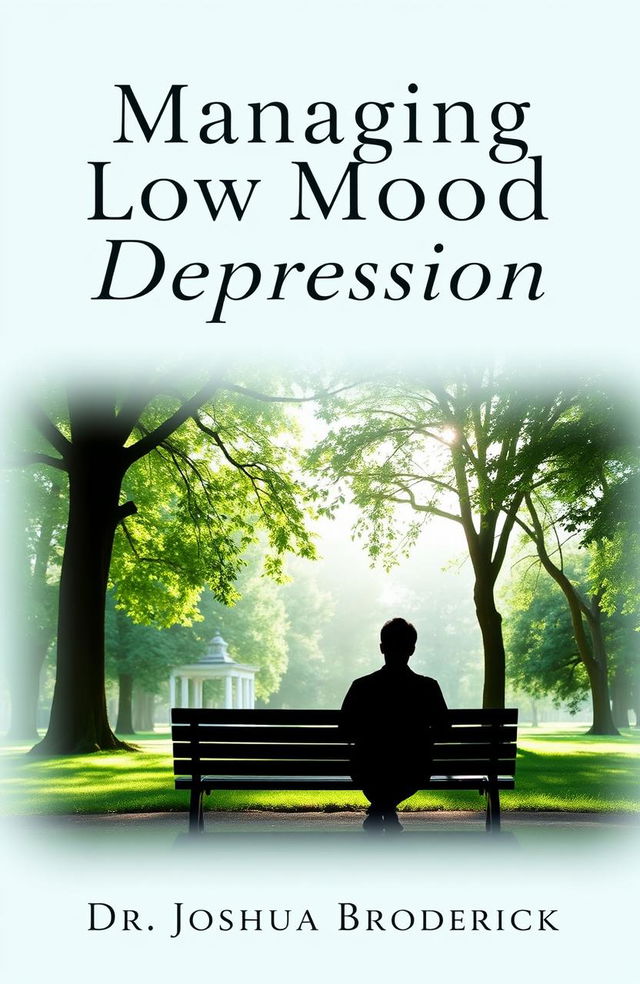 A book cover design for 'Managing Low Mood and Depression' by Dr