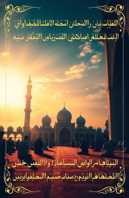 An artistic and peaceful depiction of a serene prayer setting inspired by the teachings of Imam regarding Namaz (Islamic prayer)