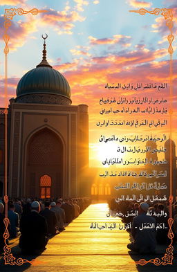 An artistic and peaceful depiction of a serene prayer setting inspired by the teachings of Imam regarding Namaz (Islamic prayer)
