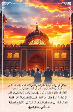 An artistic and peaceful depiction of a serene prayer setting inspired by the teachings of Imam regarding Namaz (Islamic prayer)