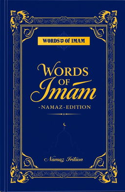 A beautifully designed book cover for a religious book titled 'WORDS OF IMAM', specifically the 'NAMAZ EDITION'