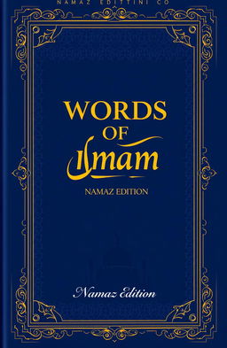 A beautifully designed book cover for a religious book titled 'WORDS OF IMAM', specifically the 'NAMAZ EDITION'