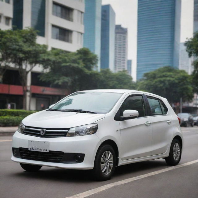 A modern, compact Indonesian car well-equipped with state-of-the-art technology and eco-friendly features