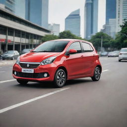 A modern, compact Indonesian car well-equipped with state-of-the-art technology and eco-friendly features