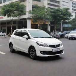 A modern, compact Indonesian car well-equipped with state-of-the-art technology and eco-friendly features