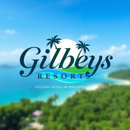 A stylish and inviting logo design for 'Gilbeys Resorts', a holiday resort builder in the Philippines
