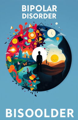 A visually engaging and informative illustration of bipolar disorder, showcasing its dual nature of manic and depressive episodes